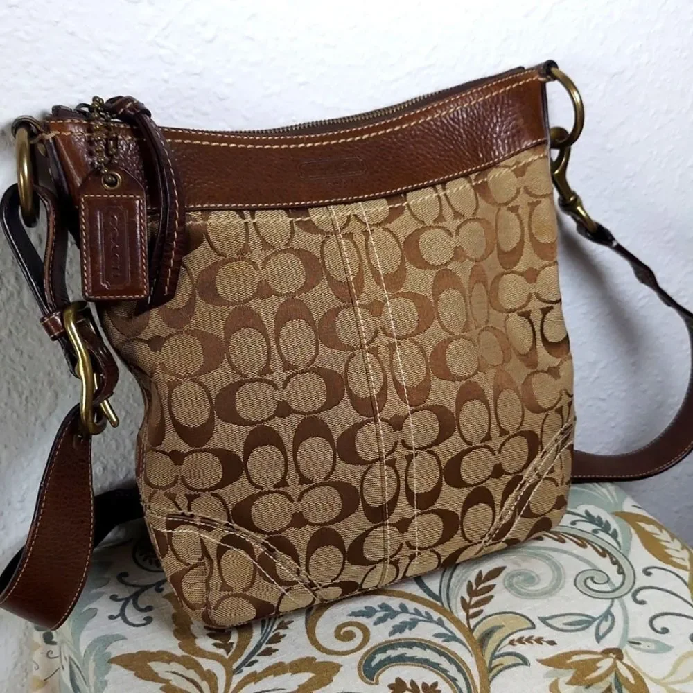 Vintage Coach Signature C Monogram Crossbody Bag - Picture 2 of 16